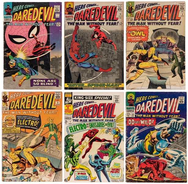  [DAREDEVIL]. Six Daredevil Comics. Silver Age. Marvel, ca. ...