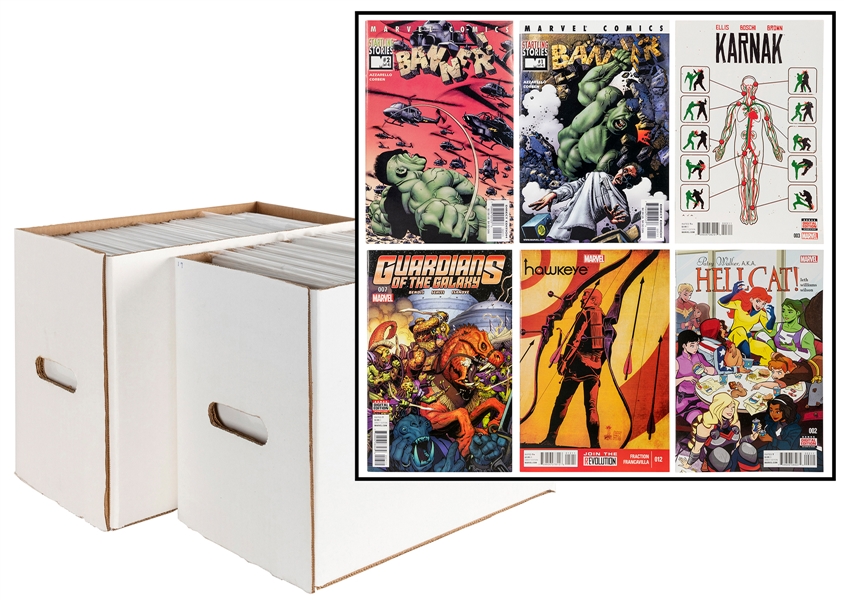  [THE HULK]. Two Boxes of Marvel Comics and Short Stories Re...