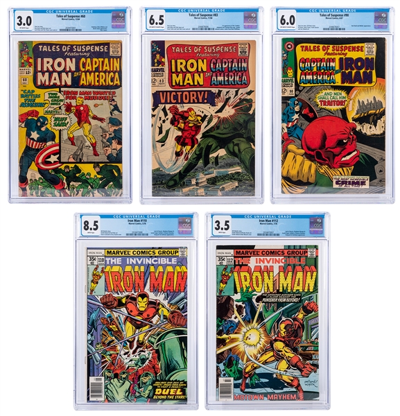  [IRON MAN]. Group of Four CGC Graded Iron Man Comics. Marve...