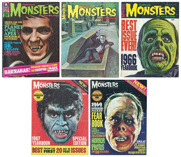  [MONSTERS]. Six Famous Monsters of Filmland Magazines. Sant...