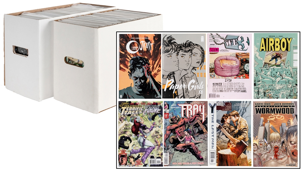  [PAPER GIRLS]. Two Boxes of Independent Comics Related to I...