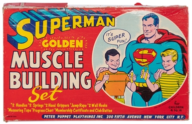  Superman Golden Muscle Building Set. New York: Peter Puppet...