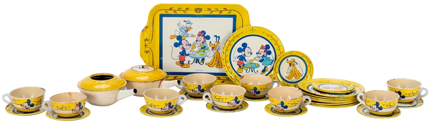  Group of 2 Mickey Mouse Ingersoll watches and painted tin t...