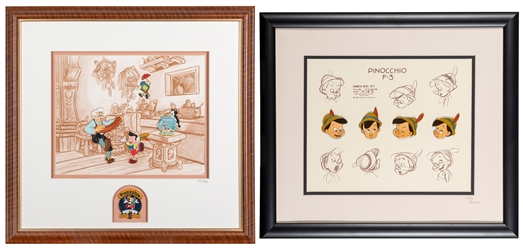  Group of 2 Pinocchio pin sets. Including Pinocchio Model Sh...
