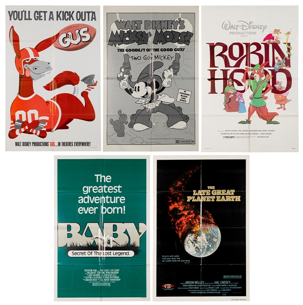  Five Walt Disney Movie Posters. Includes Two Gun Mickey (R-...