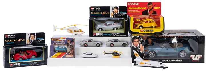  Group of 6 packaged die-cast James Bond cars, and 6 James B...