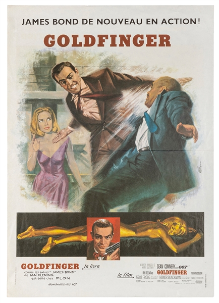  [MOVIE POSTERS]. Goldfinger. “James Bond de Nouveau en Acti...