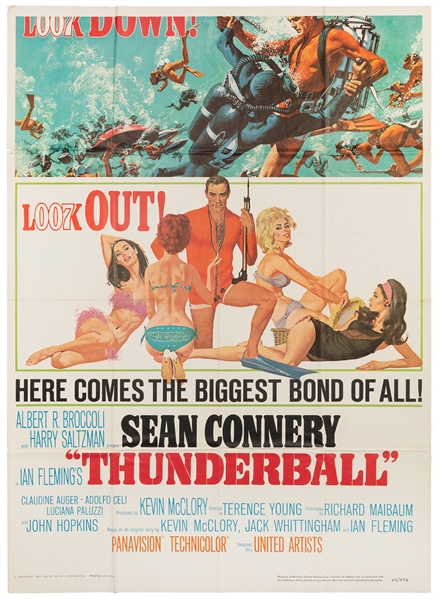  [MOVIE POSTERS]. Thunderball. “Here Comes the Biggest Bond ...