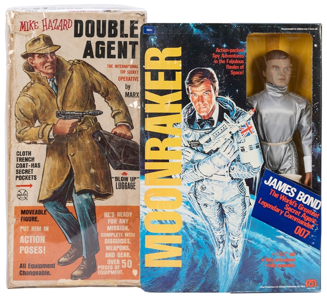  Group of 2 large James Bond-themed action figures. Includin...