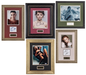  [ACTRESSES]. Group of 5 signed photographs or cards. [V.p.,...