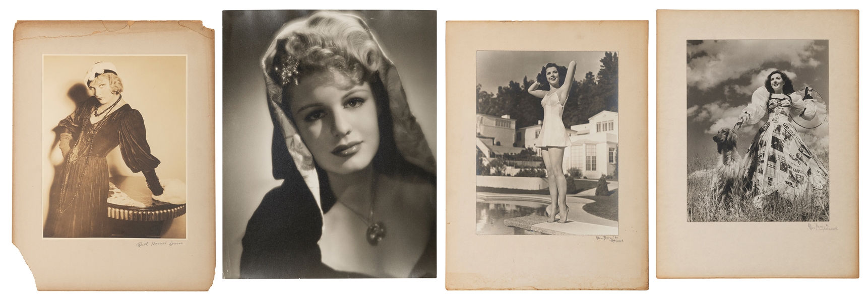  [ACTRESSES]. Group of 4 black and white publicity portraits...