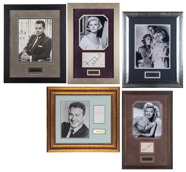  [VINTAGE ACTORS AND ACTRESSES]. Group of 5 signed photograp...