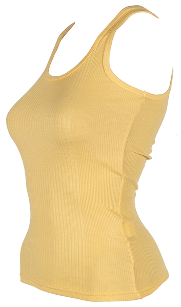  ELECTRA, Carmen (b. 1972). Yellow Juicy Couture Tank Top. L...