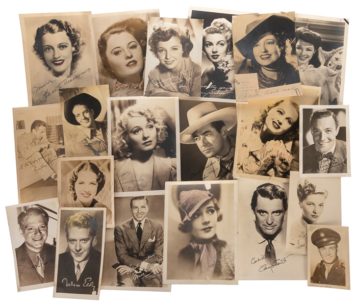  [HOLLYWOOD]. Group of 24 publicity photos and postcards of ...