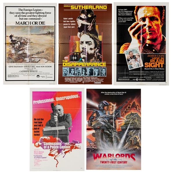  [ACTION]. Nine Action Movie Posters. Circa 1970s-90s. Inclu...