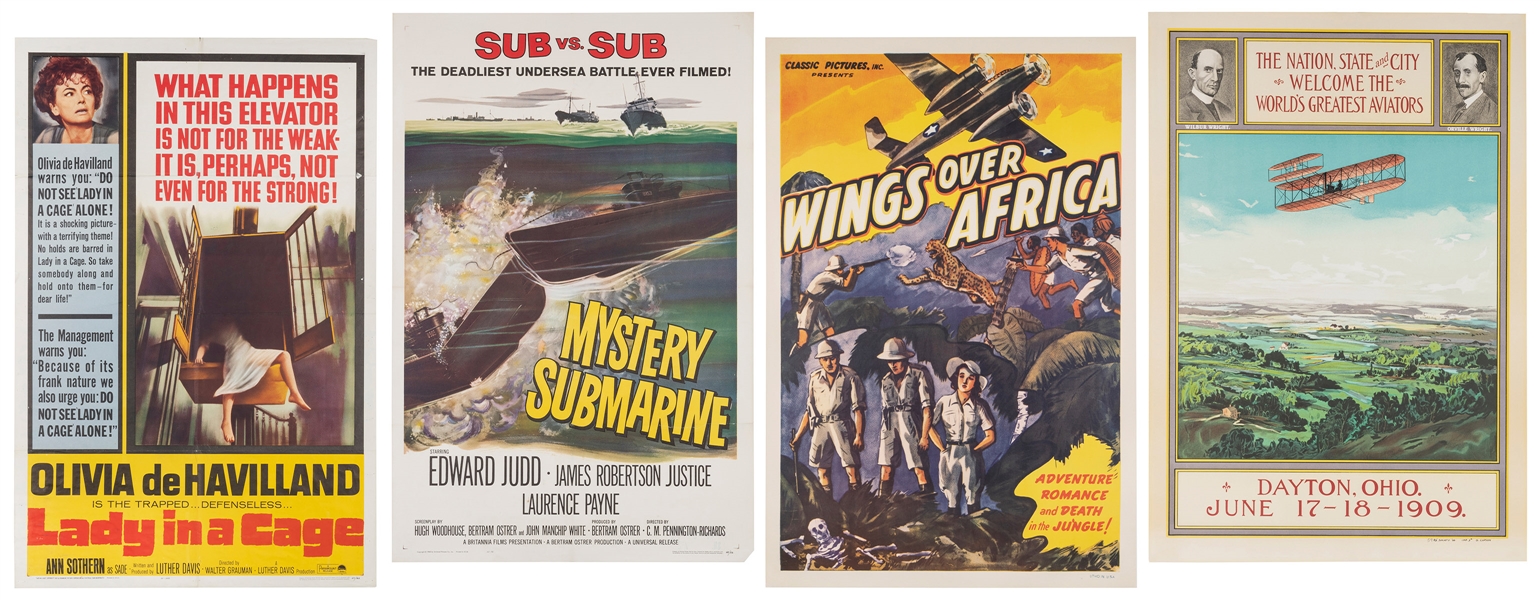  Group of four posters. Including Mystery Submarine. 1963. U...