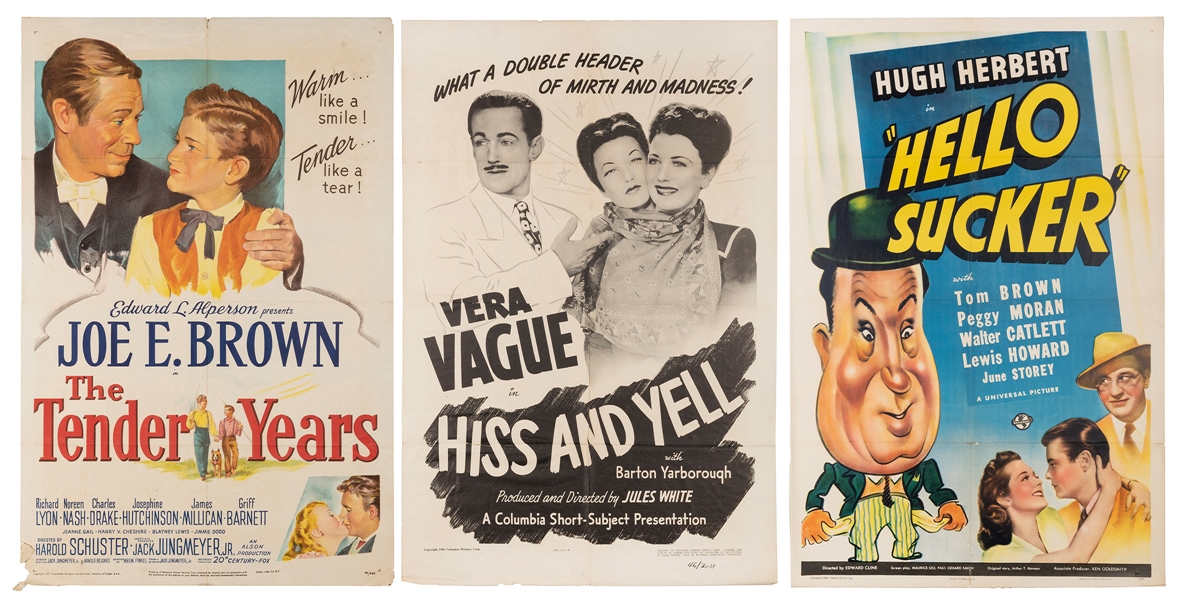  Three 1940s Movie Posters. Includes Hello Sucker. Universal...