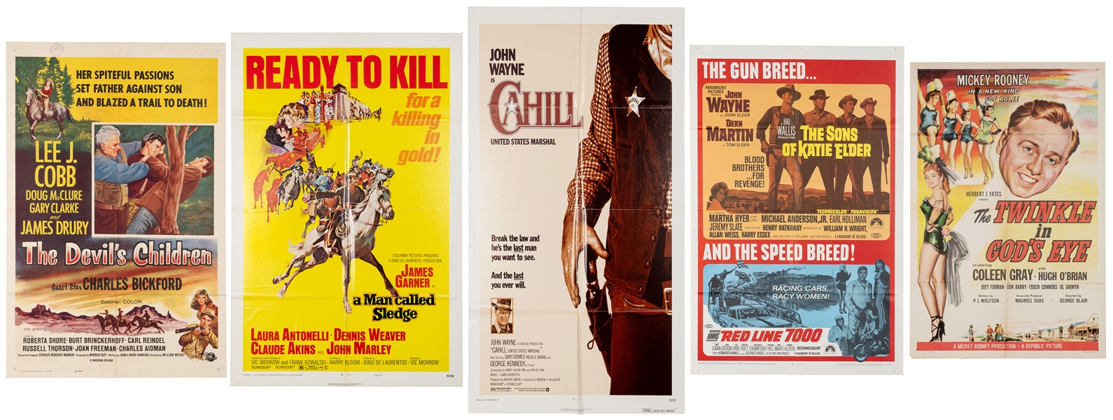  [WESTERN]. Nine Western Movie Posters. Includes Born to the...