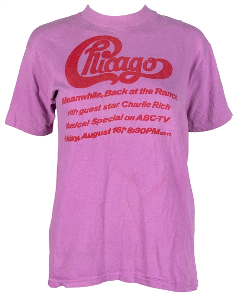  CHICAGO. TV special T-Shirt. [N.p., 1974]. Purple T-shirt, ...