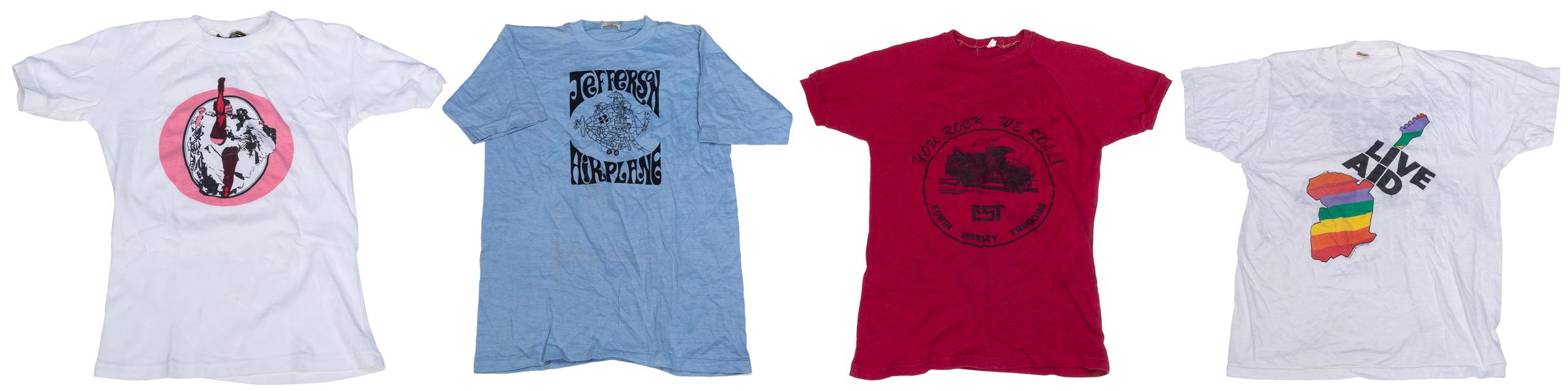  [CONCERT T-SHIRTS]. Group of four t-shirts from concerts. I...