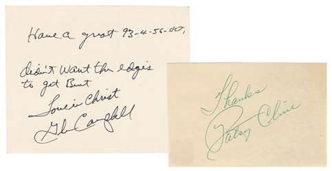  [COUNTRY MUSIC]. Group of two signed items. [V.p., v.d.]. I...