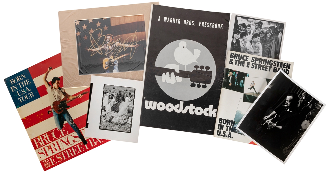  Group of 6 Rock & Roll items. Including signed color photog...