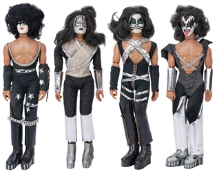  KISS. Group of all four dolls. New York: Mego Corp, 1978. F...