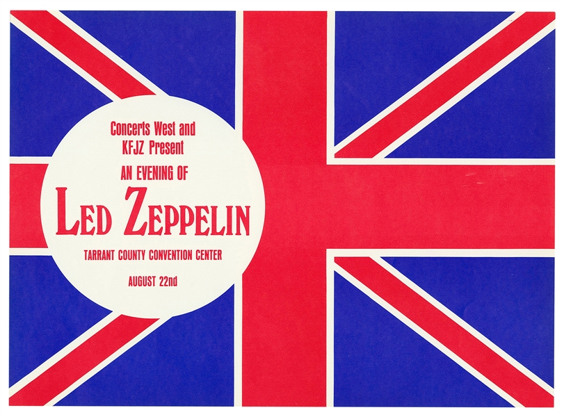  Led Zeppelin concert handbill, “Tarrant County Convention C...