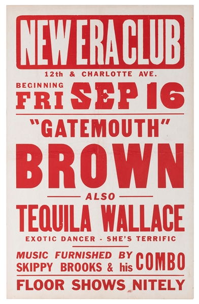  “New Era Club… ‘Gatemouth’ Brown Also Tequila Wallace…” [Na...