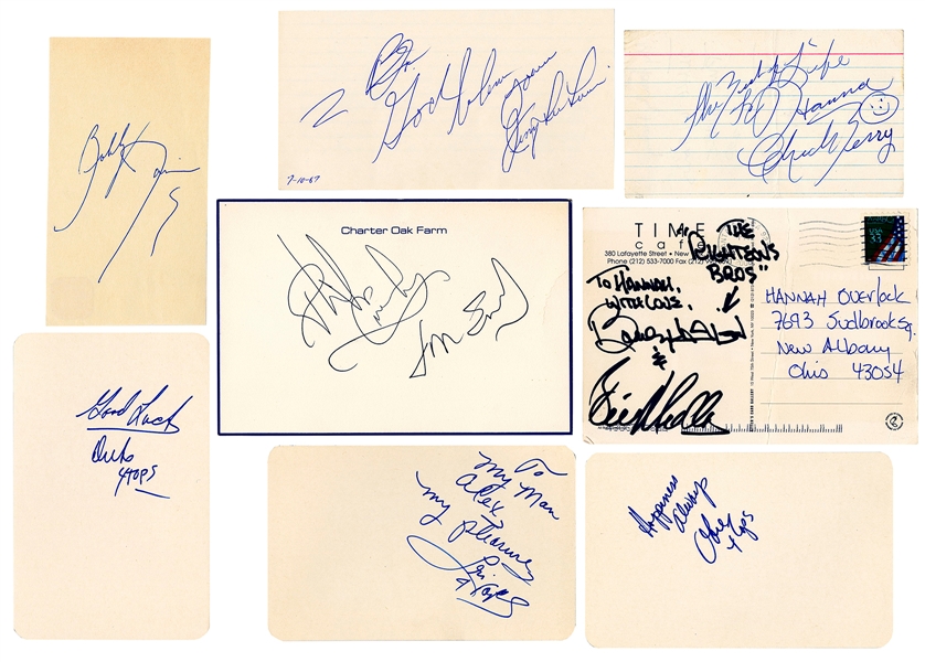  [ROCK AND ROLL]. Group of six clipped signatures of Rock an...