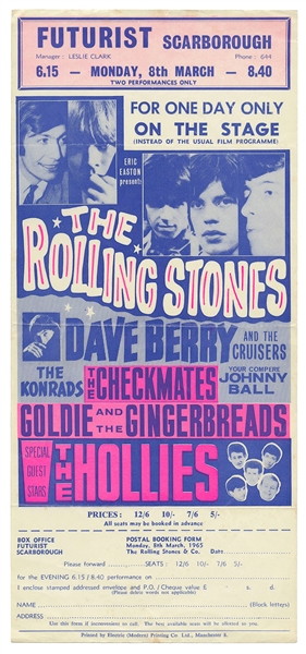  “The Rolling Stones” Futurist Scarborough Handbill. Manches...