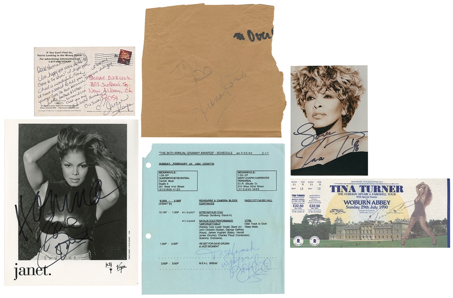  ROSS, Diana (b. 1944). Group of six items signed by Contemp...