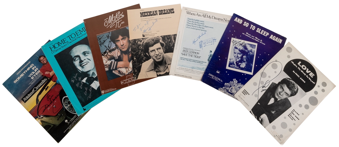  [SIGNED SHEET MUSIC]. Group of sheet music, signed by the p...