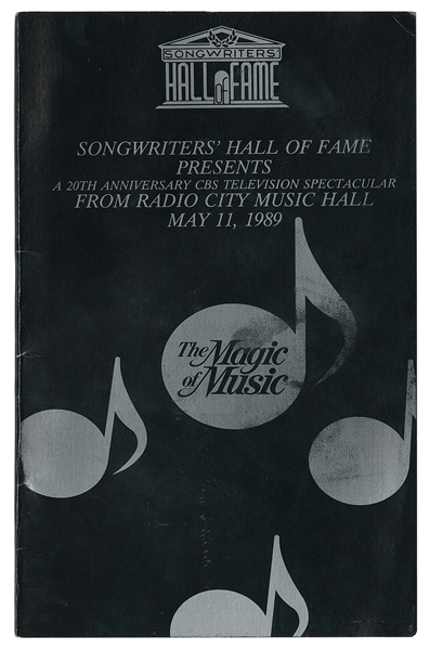  SONGWRITER’S HALL OF FAME. May 11, 1989 award program, sign...