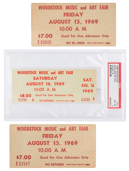  [TICKETS]. Group of 3 tickets to Woodstock Music and Art Fa...