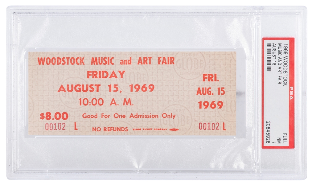  [TICKETS]. Unused ticket to Woodstock Music and Art Fair, F...