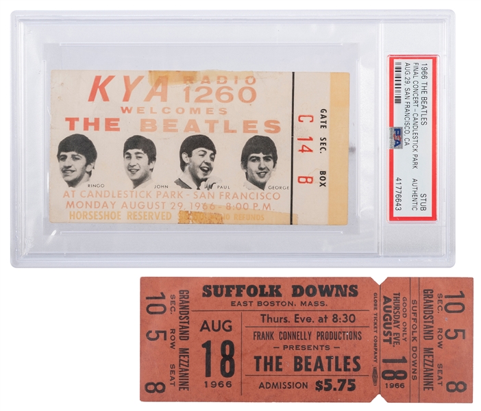  [TICKETS]. Group of 2 tickets (one unused) for The Beatles’...