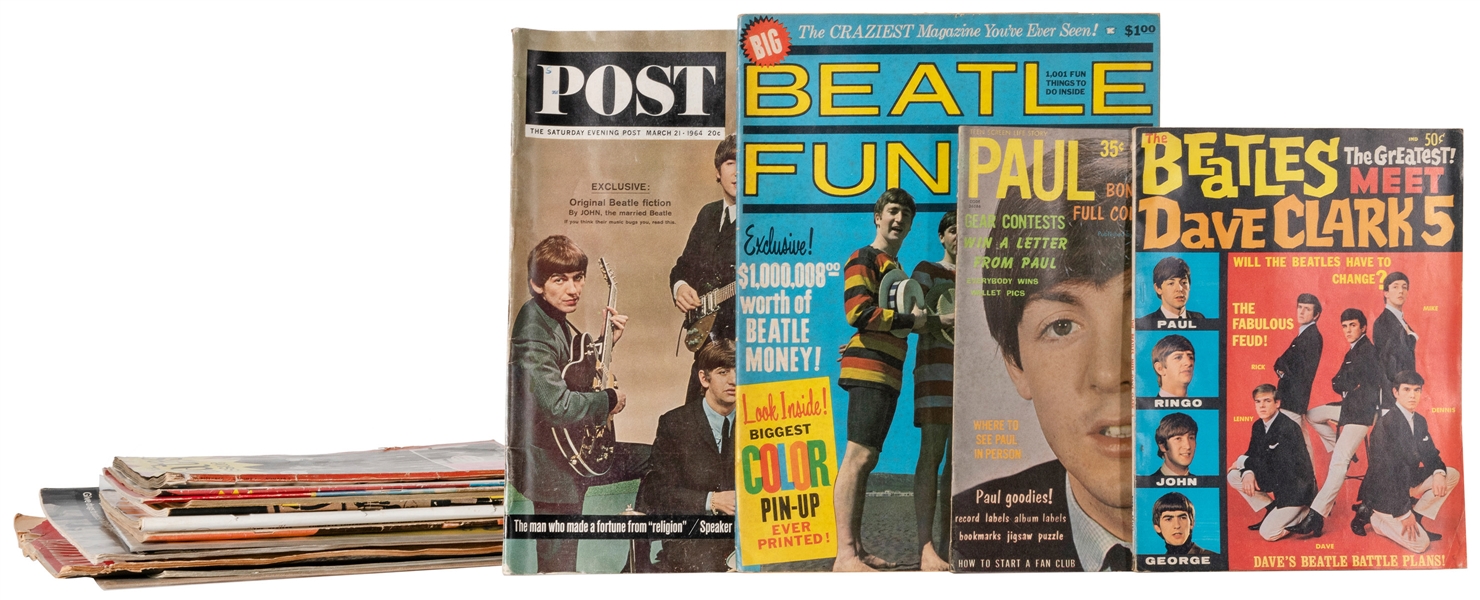  THE BEATLES. Group of twenty-two fan magazines. V.p., ca. 1...