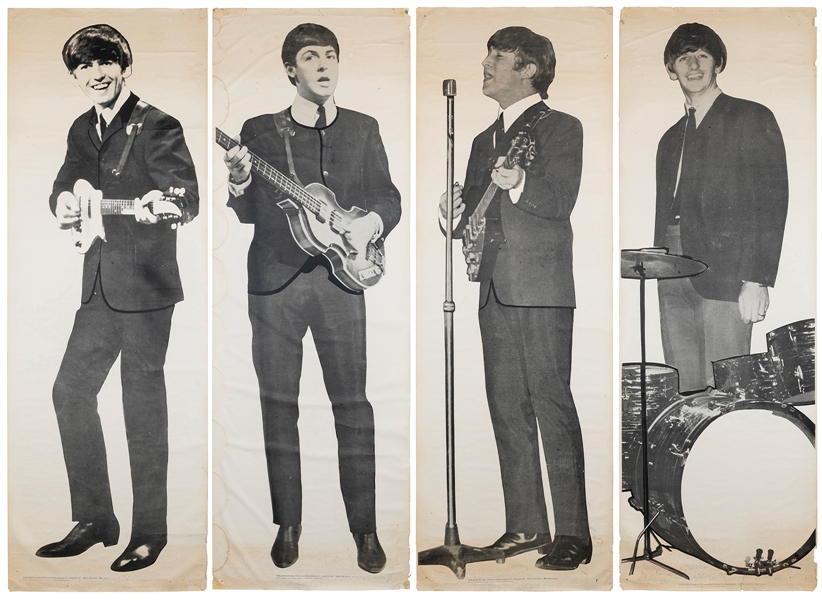  THE BEATLES. Complete set of four life-size posters of The ...