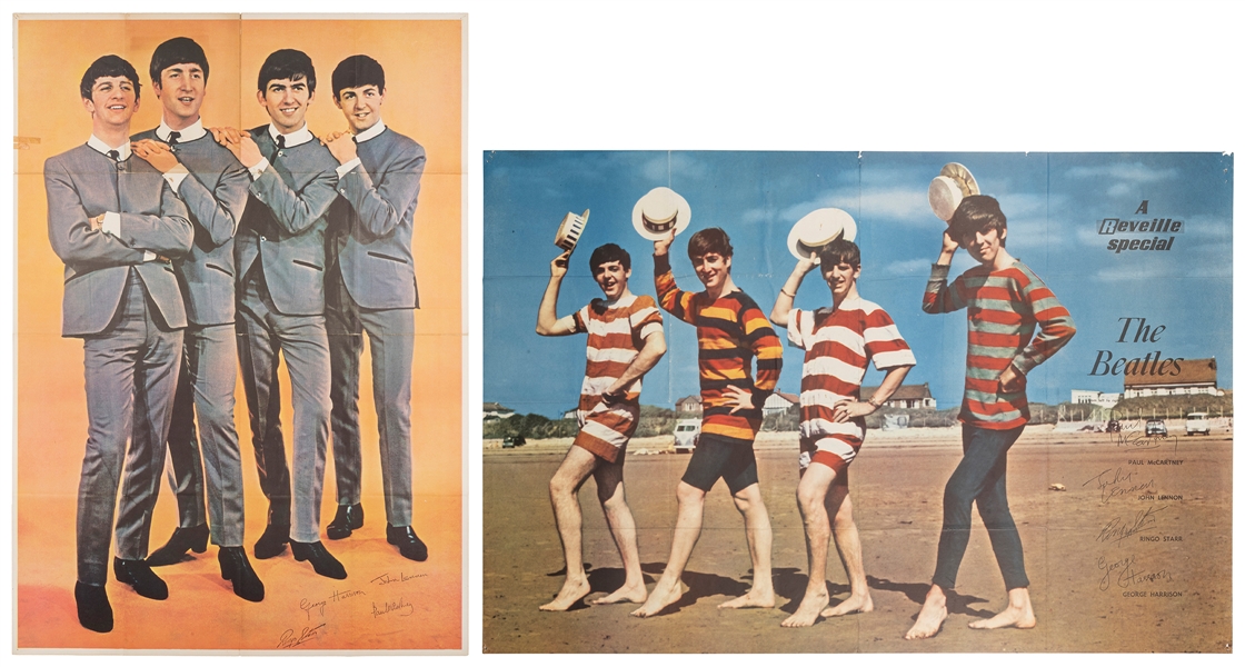  THE BEATLES. Group of two large magazine insert posters. [V...