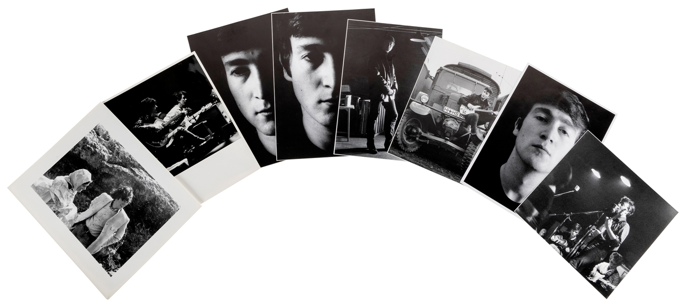  THE BEATLES. Group of 6 later prints and 2 original photogr...