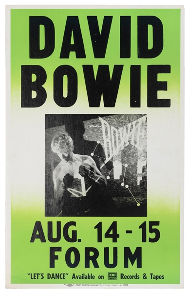  BOWIE, Davis (b. 1947-2016). David Bowie Los Angeles Forum ...