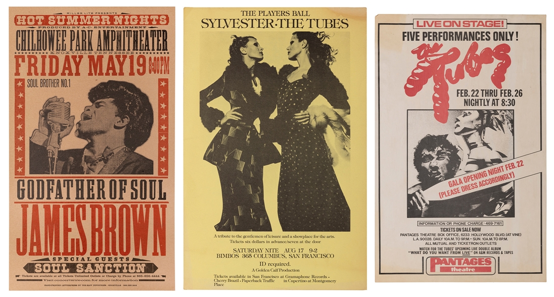  Group of 3 posters for rock or soul concerts. Including Hot...