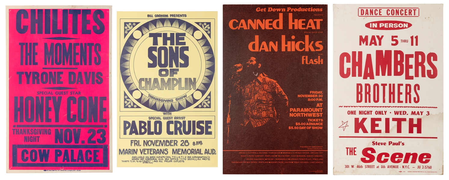  Group of 4 rock concert posters. Including Bill Graham Pres...