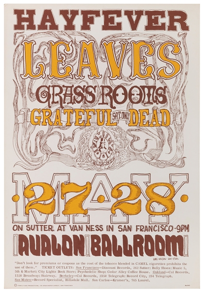  “Hayfever Leaves Grass Rooms Grateful Dead Sat. Only…” San ...