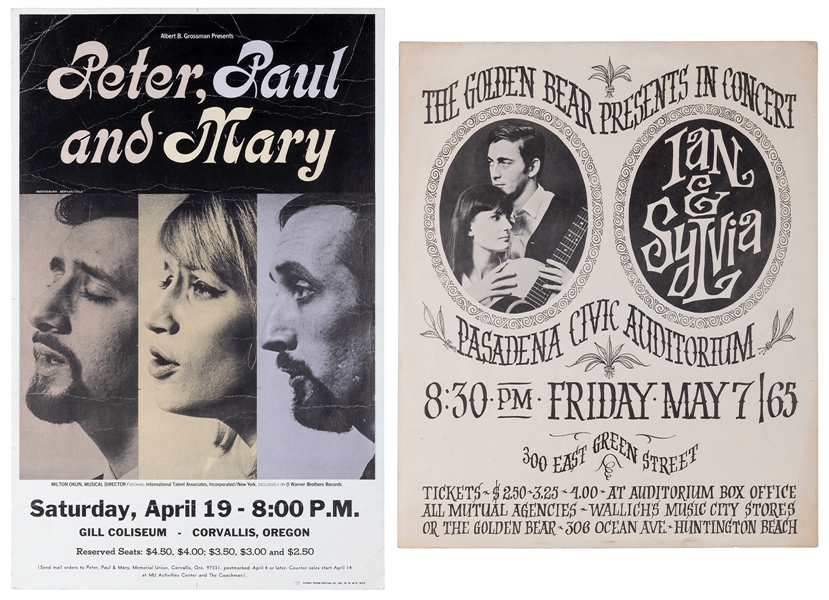  PETER, PAUL, AND MARY [and:]. IAN & SYLVIA. Group of 2 conc...