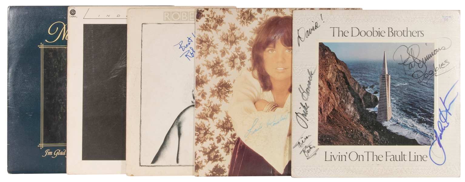  [ROCK PERFORMERS]. Group of five signed LP record albums. [...