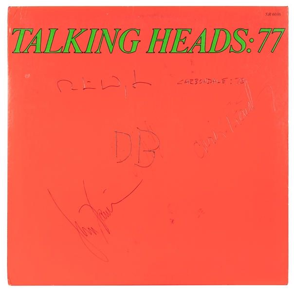  TALKING HEADS. Talking Heads: 77 signed album. Sire Records...