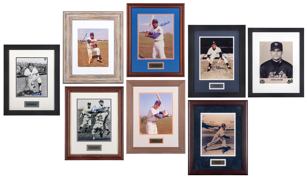  [BASEBALL]. Group of 8 signed photographs. [V.p., v.d.]. La...