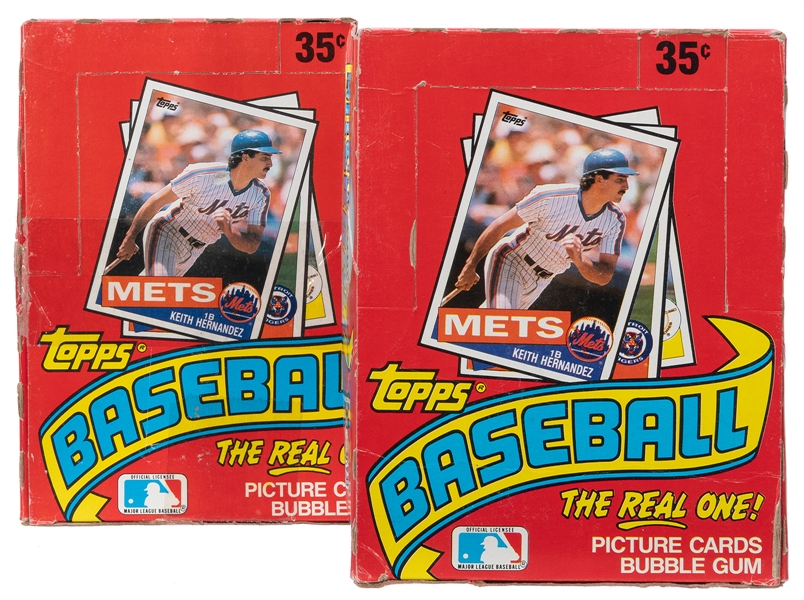  1985 Topps Baseball Wax Box Pair, Each with 36 Unopened Pac...